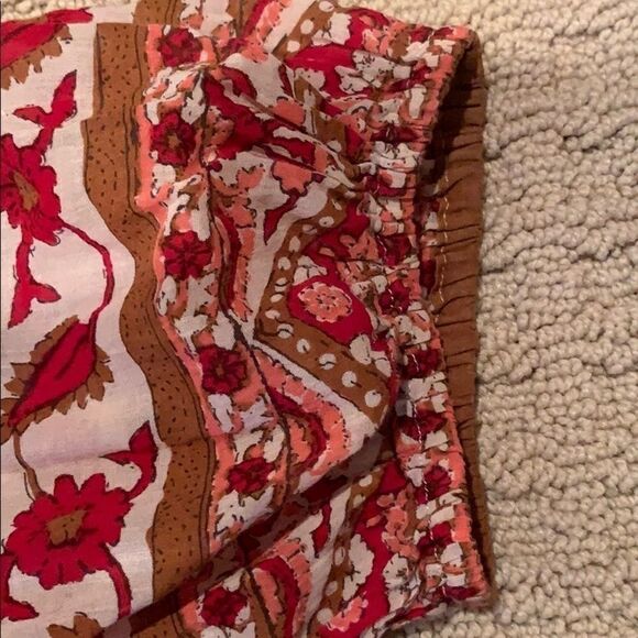 Joie Red Print Boho Peasant Floral Cotton Blouse - Picture 7 of 8